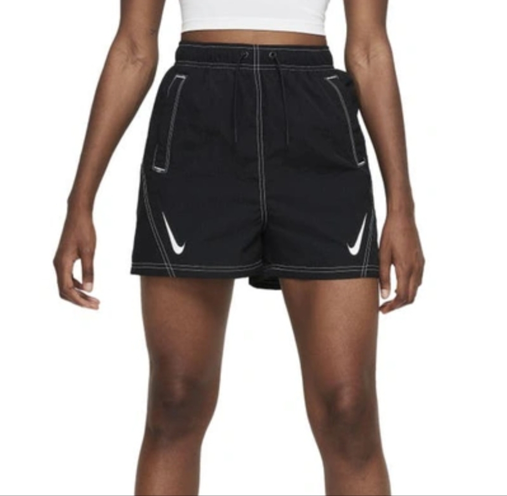 Nike Black Athletic Shorts with White Accents